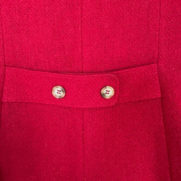 JG Hook Womens Wool Blazer Size 10 Cranberry Red Five Button Coat Jacket Vintage - Picture 9 of 13